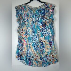Floral Sleeveless Top - Multicolor, “Lilly Inspired” Size 2X